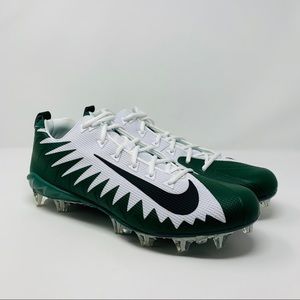 green and white football cleats